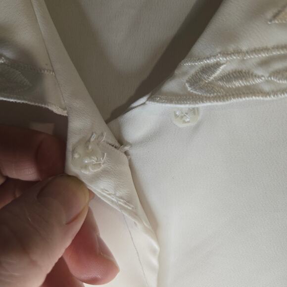 Karen Scott II White Blouse with Embellished Collar - Size 18W 0223 - Picture 4 of 8